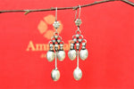 Buy Amrapali silver dangler earrings online in USA. Look beautiful in Indian jewelry, gold plated jewelry , silver jewelry, gold plated earrings, wedding jewellery from Pure Elegance Indian fashion store in USA.-full view