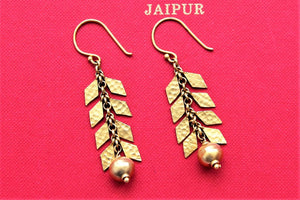 Shop stunning Amrapali gold plated dangler earrings online in USA with gold drop. Shop gold plated jewelry, silver jewelry,  silver earrings, bridal jewelry, fashion jewelry from Amrapali from Pure Elegance Indian clothing store in USA.-full view