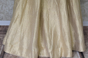 Buy online pink embroidered blouse with gold silk skirt in USA. Add style to your look with Indian designer dresses available at Pure Elegance Indian fashion store in USA or shop online.-skirt