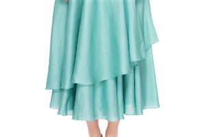 Buy pastel blue layered skirt with dusty pink peplum top online in USA. Give a touch of elegance to your style with an exclusive range of Indian formal dresses, designer lehengas, Indowestern dresses from Pure Elegance Indian fashion store in USA or shop online.-skirt