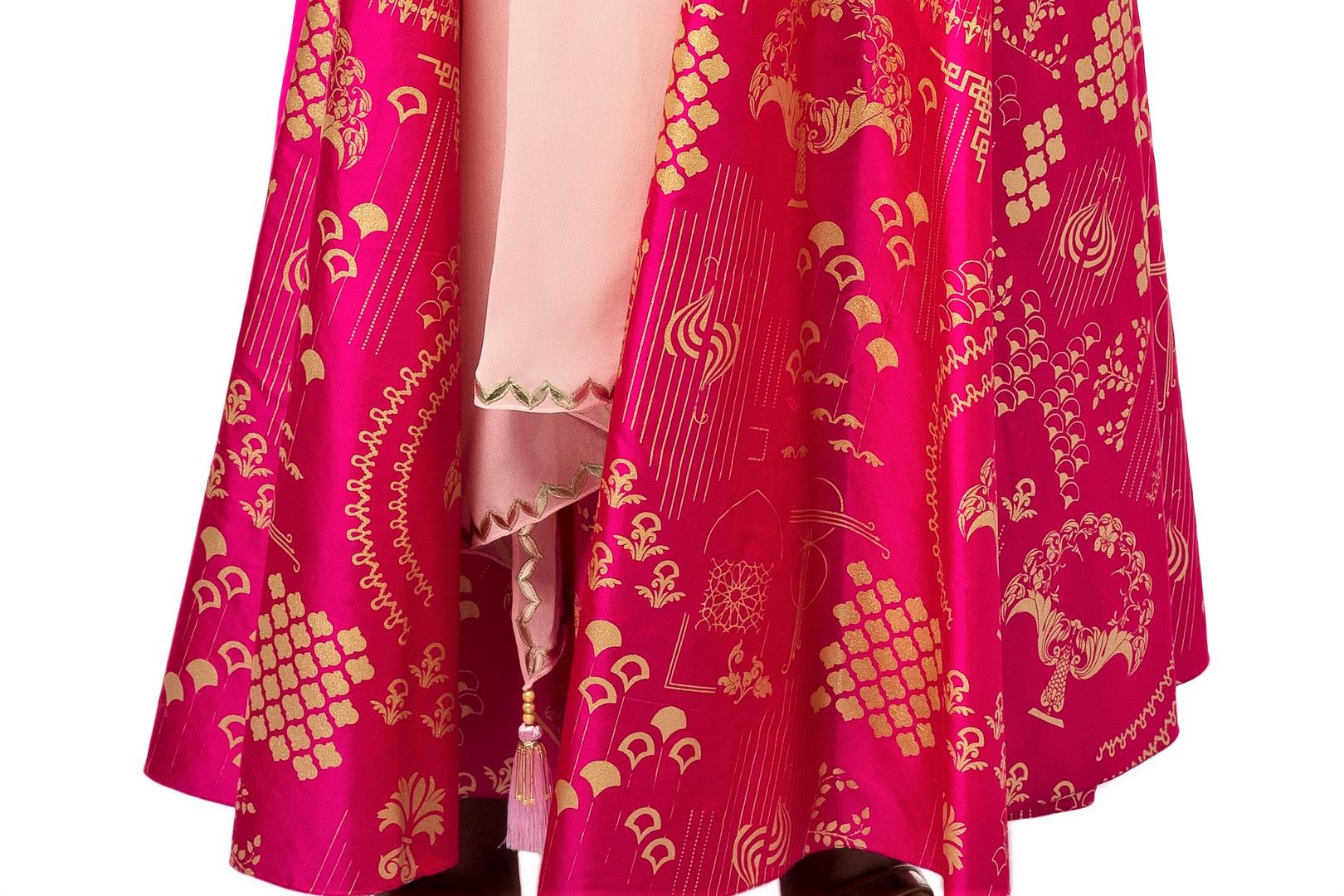 Buy dusty pink and hot pink embroidered Anarkali with draped dupatta online in USA. Revamp your wardrobe with an exquisite variety of designer dresses, designer gowns, wedding lehengas, Anarkali suits, Indian sarees from Pure Elegance Indian clothing store in USA or from our online store. -ghera