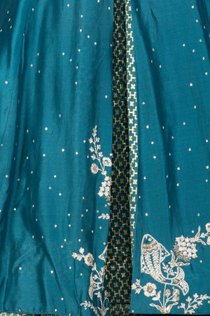 Buy exquisite blue embroidered designer lehenga online in USA with dupatta. Gear up for the festive season with exquisite designer lehengas, Anarkali suits. Indian dresses from Pure Elegance Indian fashion store in USA. Shop online now.-bottom