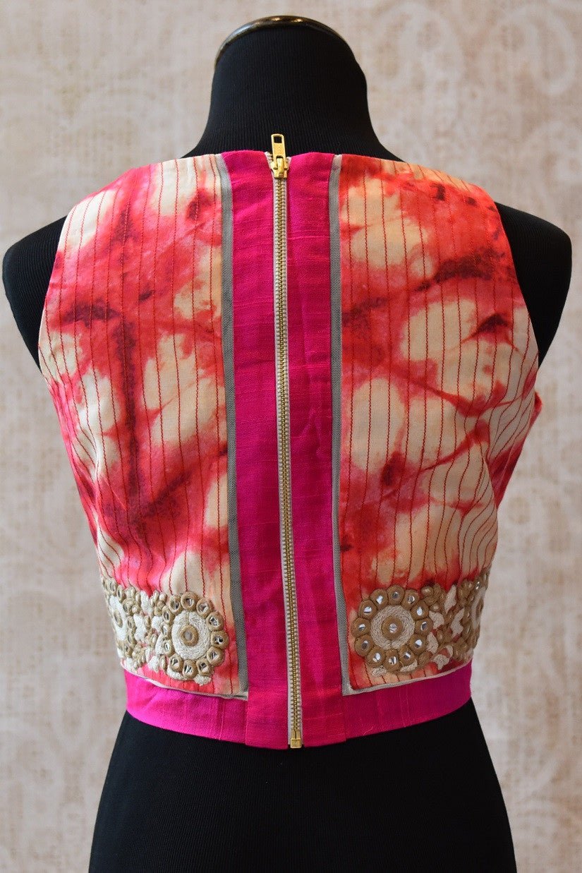 Buy this bollywood style traditional Indian sari blouse online or from our Pure Elegance store near NYC. The Crop top blouse is ideal for any prom or baby shower. Crop Top Blouse.