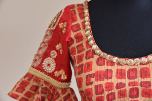 Shop ethnic Indian cotton silk designer blouse having sequin embroidery online from Pure Elegance store online or from our store in USA. Ideal for any wedding. Close up.