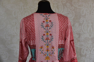 Shop this traditional Indian cotton silk printed kurti online or from our Pure Elegance store in USA. We bring you stylish Indian dresses online for every occasion. Back View.