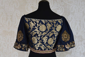 Buy this traditional Indian banarasi embroidered designer blouse from Pure Elegance online or from our store in USA. Perfect for any wedding or reception party. Top View.