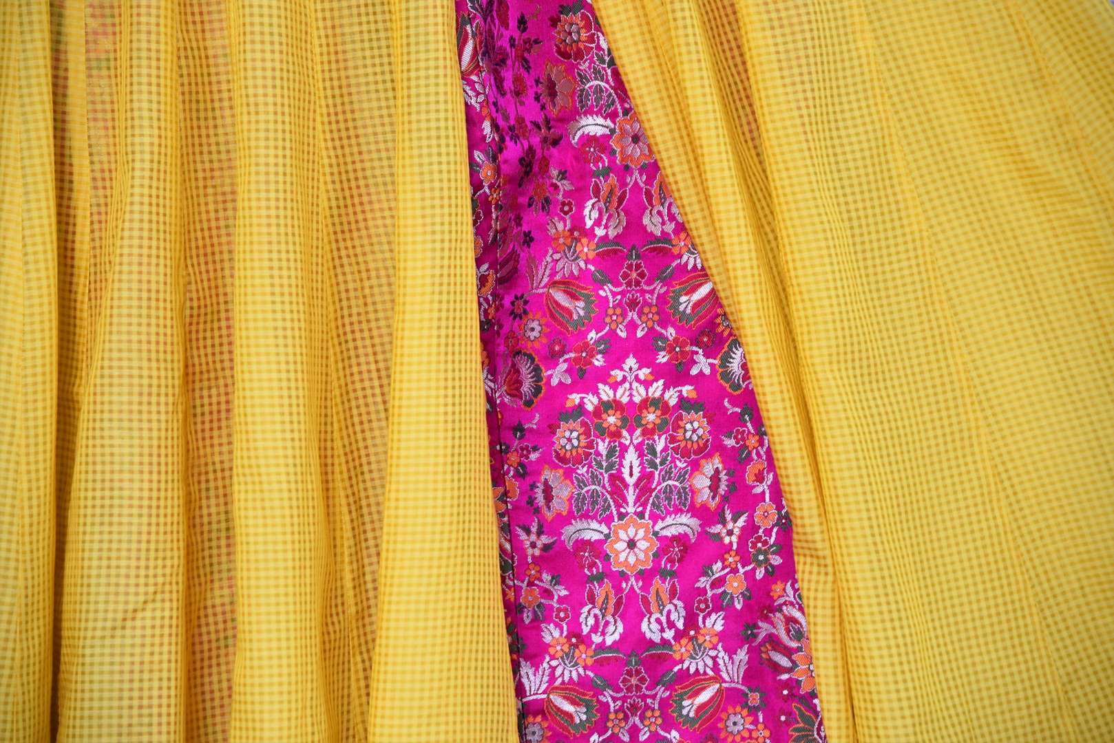 Buy Indowestern yellow silk kurta with Banarasi pants online in USA. Exquisite collection of Indian designer dresses at Pure Elegance online store in USA. Shop online.-closeup