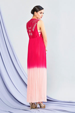 Shop blush pink embroidered top with drape skirt and cape online in USA. Shop exclusive Indian designer saris, party dresses, wedding dresses in USA at Pure Elegance clothing store. Explore a range of traditional Indian women clothing also available at our online store. Shop now.-back