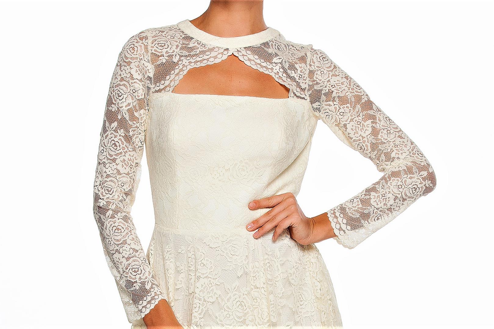 Shop designer off white asymmetric lace gown online in USA at Pure Elegance online store. Get a gorgeous ethnic look with a range of exquisite Indian designer dresses from our clothing store in USA. We also got the best Indian dresses for the brides in USA. Shop now.-top