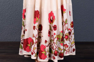 Buy off-white embroidered crop top with aari embroidery skirt online in USA. Pick your favorite Indian designer dresses from Pure Elegance clothing store in USA. Step up your style with a range of Indian designer sarees , suits, designer lehengas also available on our online store. -skirt