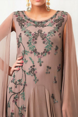 Shop mauve embroidered draped dress with attached dupatta online in USA. Keep your style perfect with a stylish range of Indian designer dresses from Pure Elegance fashion store in USA. If you want to shop for Indian clothes online, then browse through our online store and shop at the comfort of your home.-top