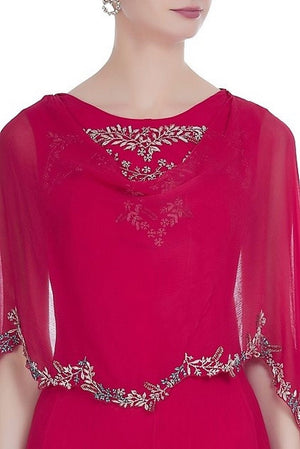 Buy red color embroidered kurta with attached dupatta and leggings online in USA. Keep your style perfect with a stylish range of Indian designer dresses from Pure Elegance fashion store in USA. If you want to shop for modern Indian clothing online, then browse through our online store and shop at the comfort of your home.-dupatta