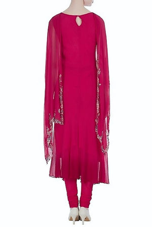 Buy red color embroidered kurta with attached dupatta and leggings online in USA. Keep your style perfect with a stylish range of Indian designer dresses from Pure Elegance fashion store in USA. If you want to shop for modern Indian clothing online, then browse through our online store and shop at the comfort of your home.-back
