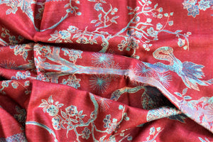 Shop beautiful red color Kani weave stole online in USA. Shop beautiful designer stoles, embroidered dupattas, Banarasi dupattas, handwoven dupatta from Pure Elegance Indian fashion store in USA.-full view