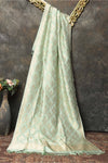 Shop beautiful mint green heavy Banarasi dupatta online in USA. Add a perfect festive touch to your Indian suits with exquisite Banarasi dupattas, phulkari dupattas, embroidered dupatta, bandhej dupatta, printed dupatta from Pure Elegance Indian saree store in USA.-full view