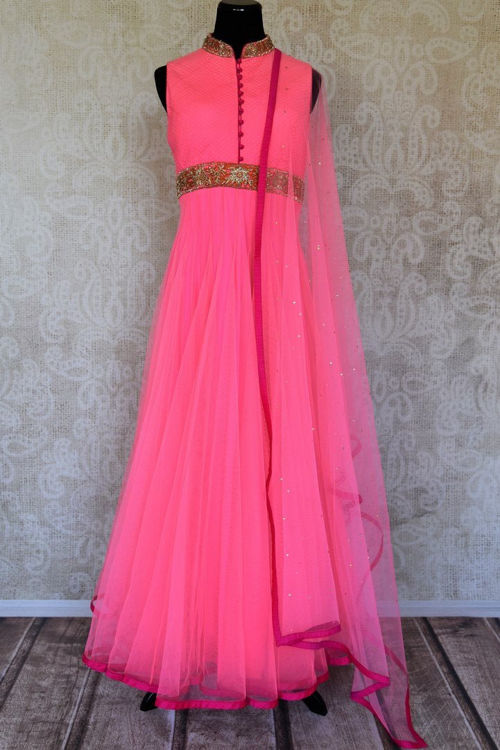 Buy Cultivated Magenta Pink Sequined Georgette Anarkali Suit From Zeel  Clothing.