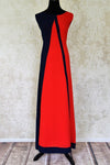 Buy red and navy blue sleeveless georgette maxi dress online in USA. Shop the latest Indian women clothing and designer dresses for weddings and special occasions from Pure Elegance Indian clothing store in USA.-full view