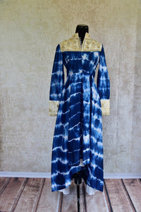 500991-suit-long-sleeve-tie-dye-blue-yoke-button-gold-embroidery-dhoti