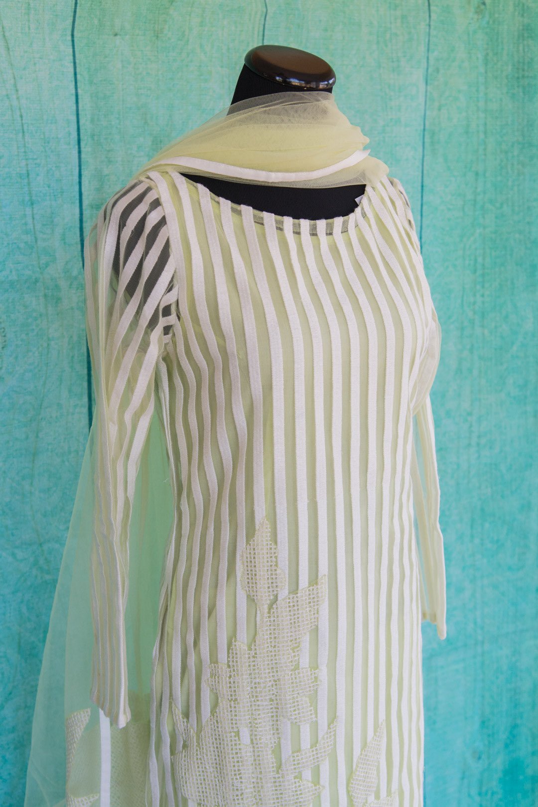 501073-suit-long-sleeve-pale-green-white-striped-scarf-alternate-view