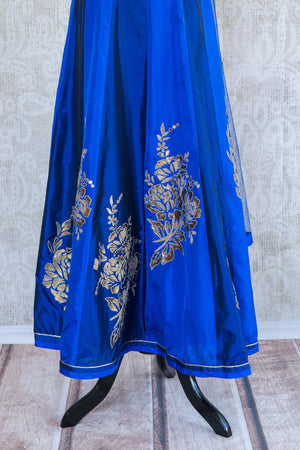 501088-suit-sleeveless-blue-striped-gold-embroidery-scarf-skirt-view