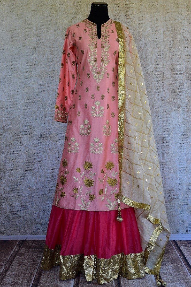501341, Shop this ethnic Indian kurta and set from Pure Elegance online or from our store in USA. It is ideal for any wedding, reception, prom, sangeet or engagement. Front View.