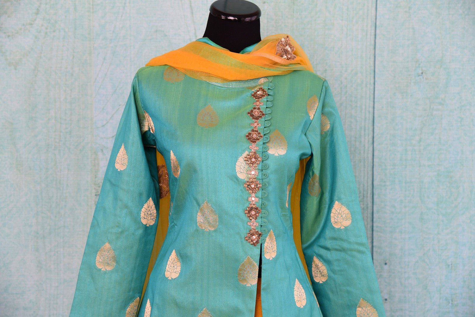 Gold And Pearl Kurti Material Fabric By Meter Embroidery Pink Paper Silk