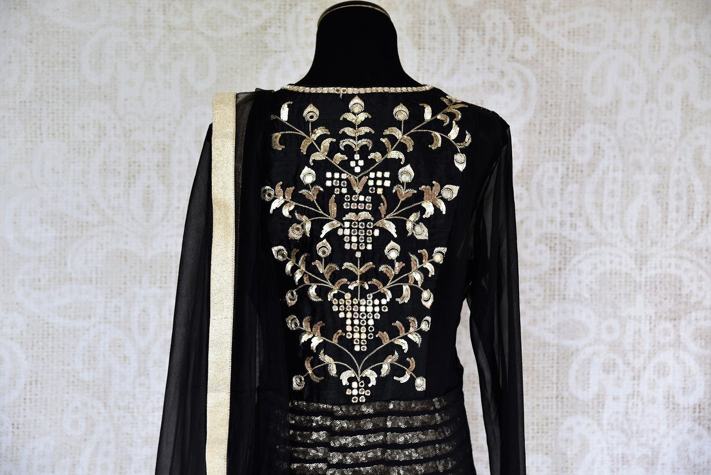 Rent Turquoise Silk Floor Length Anarkali main image 1