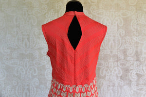 501505 Red Raw Silk Floor Length Designer Emboidered Anarkali Suit with Dupatta