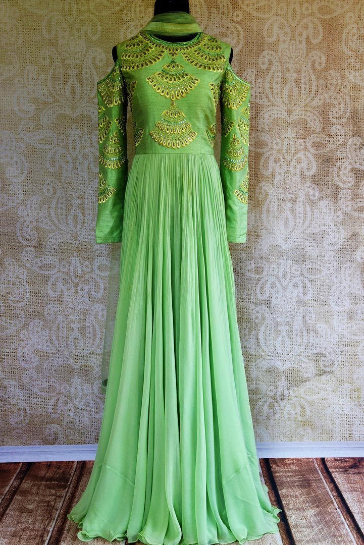 raw silk anarkali dress New Designer Raw Silk Anarkali Suit