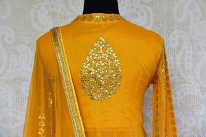 Buy yellow gota patti embroidered suit with dupatta online in USA. Pure Elegance clothing store brings an exquisite range of Indian dresses in USA. Shop online.-back