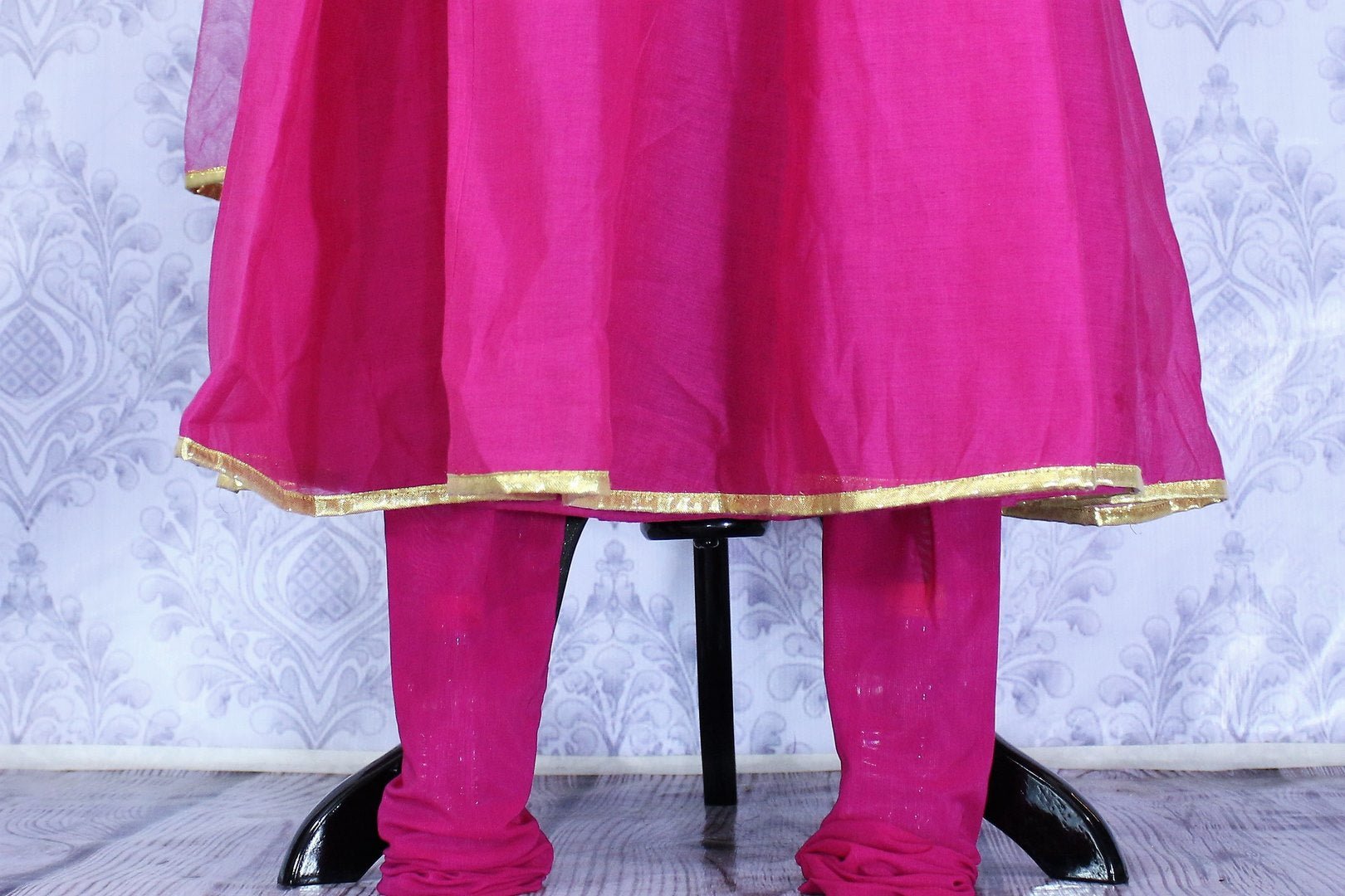 Buy pink color embroidered churidaar suit with dupatta online in USA and bring your ethnic look alive with this elegant Indian outfit at special occasions. Add latest Indian salwar suits to your ethnic wardrobe available at Pure Elegance Clothing store in USA for women or you can also shop online.-churidaar