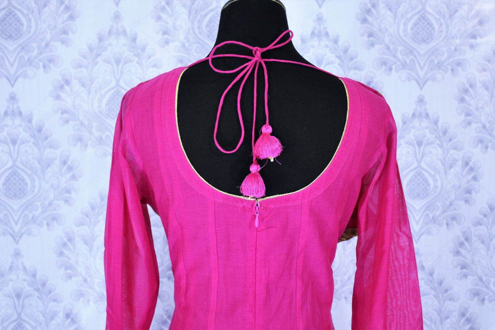 Buy pink color embroidered churidaar suit with dupatta online in USA and bring your ethnic look alive with this elegant Indian outfit at special occasions. Add latest Indian salwar suits to your ethnic wardrobe available at Pure Elegance Clothing store in USA for women or you can also shop online.-back