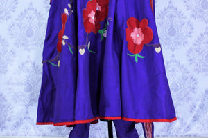 Beautiful ink blue embroidered churidaar suit with dupatta for online shopping in USA. A perfect choice to keep simple and ethnic at special occasions. Add latest Indian designer suits to your ethnic wardrobe available at Pure Elegance Clothing store in USA for women.-bottom