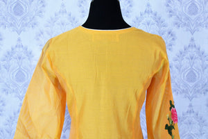 Beautiful yellow embroidered sharara suit with dupatta buy online in USA. A stunning choice for a striking ethnic Indian look at special occasions. Add latest Indian designer suits to your ethnic wardrobe available at Pure Elegance Clothing store in USA for women.-back