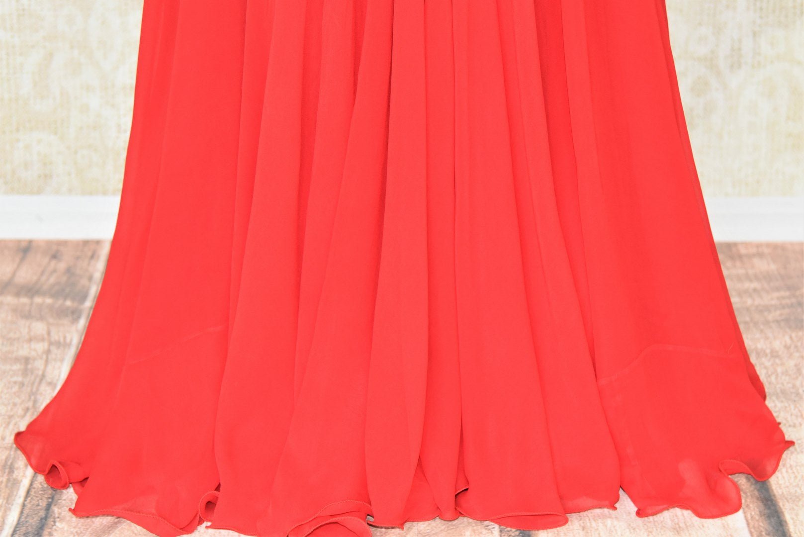 Buy red embroidered georgette dress online in USA. Add style to your look with Indian designer dresses available at Pure Elegance Indian fashion store in USA or shop online.-skirt