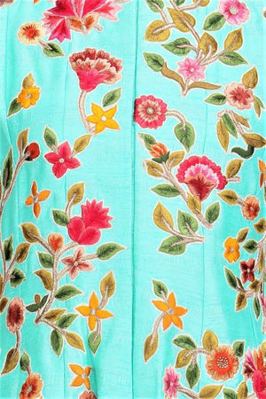 Buy turquoise blue embroidered long jacket with palazzo online in USA. Stay updated with latest trends and styles with designer dresses, gowns, Indowestern dresses from Pure Elegance clothing store in USA or shop online.-embroidery