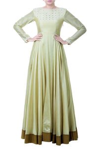 Buy designer beige kora chanderi floor length Anarkali online in USA at Pure Elegance. Make your festive collection exquisite with a range of Indian designer dresses, suits, Anarkali dresses from our exclusive clothing store in USA. You can also browse through our online store and shop online.-full view
