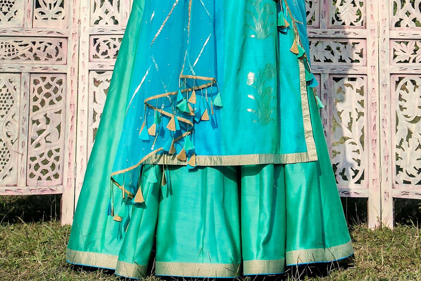 Buy aqua blue embroidered chanderi kurta with skirt online in USA. Find a range of exquisite Indian dresses in USA at Pure Elegance clothing store. Enrich your traditional style with a range of Indian clothing, designer Anarkali suits, wedding lehengas, and much more also available at our online store.-skirt