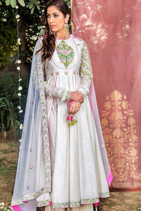 Buy ivory multicolor embroidered chanderi Anarkali set with dupatta online in USA. Find a range of exquisite Indian dresses in USA at Pure Elegance clothing store. Enrich your traditional style with a range of Indian clothing, designer Anarkali suits, wedding lehengas, and much more also available at our online store.-full view
