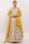 Buy beige cotton printed Angrakha suit with dupatta and churidaar online in USA. Pick your favorite Indian designer suits and dresses from Pure Elegance clothing store in USA. Ace your style game with a range of Indian saris, Anarkali suits, designer lehengas also available on our online store.  -full view