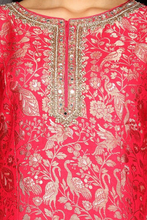 Shop gorgeous multicolor embroidered skirt set online in USA with dupatta. Dazzle on weddings and special occasions with exquisite Indian designer dresses, sharara suits, Anarkali suits from Pure Elegance Indian fashion store in USA.-closeup