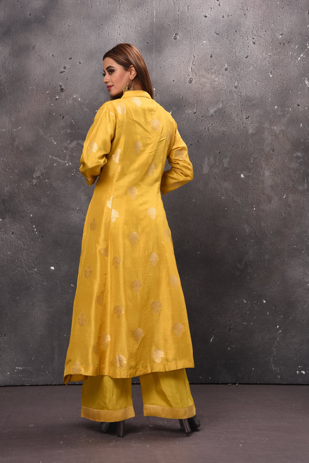 503040 Yellow Palazzo Suit with Dupatta