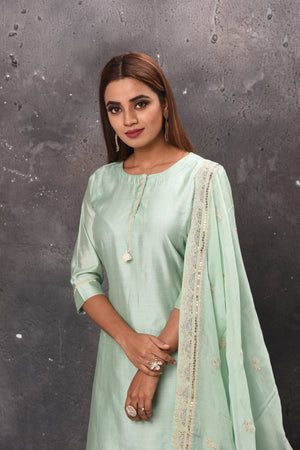 503043 Mint Green Palazzo Suit with Matching Dupatta