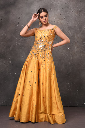 Shop stunning mango yellow embroidered palazzo and crop top online in USA. Get set for weddings and festive occasions in exclusive designer Anarkali suits, wedding gown, salwar suits, gharara suits, Indowestern dresses from Pure Elegance Indian fashion store in USA.-palazzo