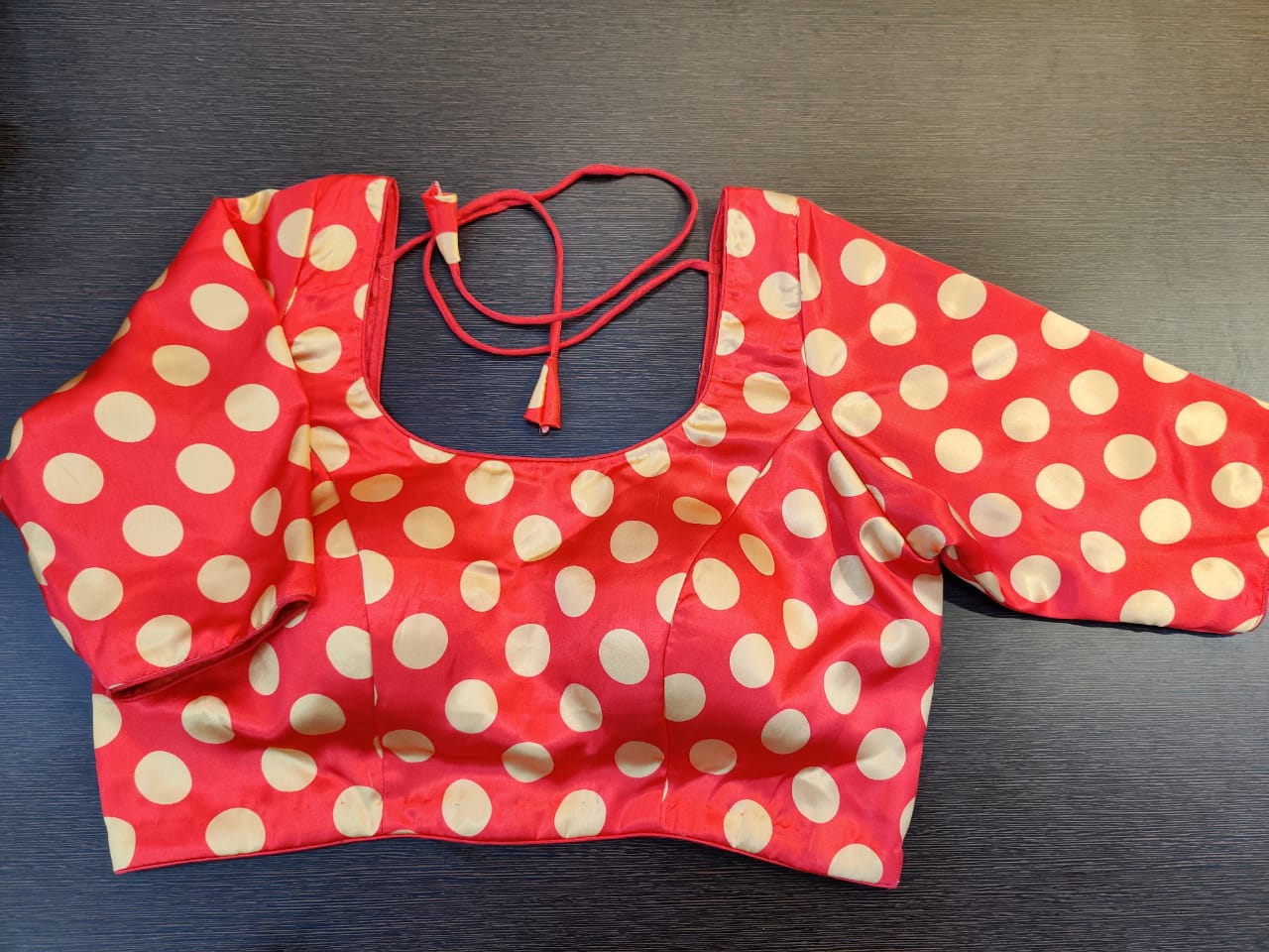 50Y524 Red Polka Dot Saree Blouse