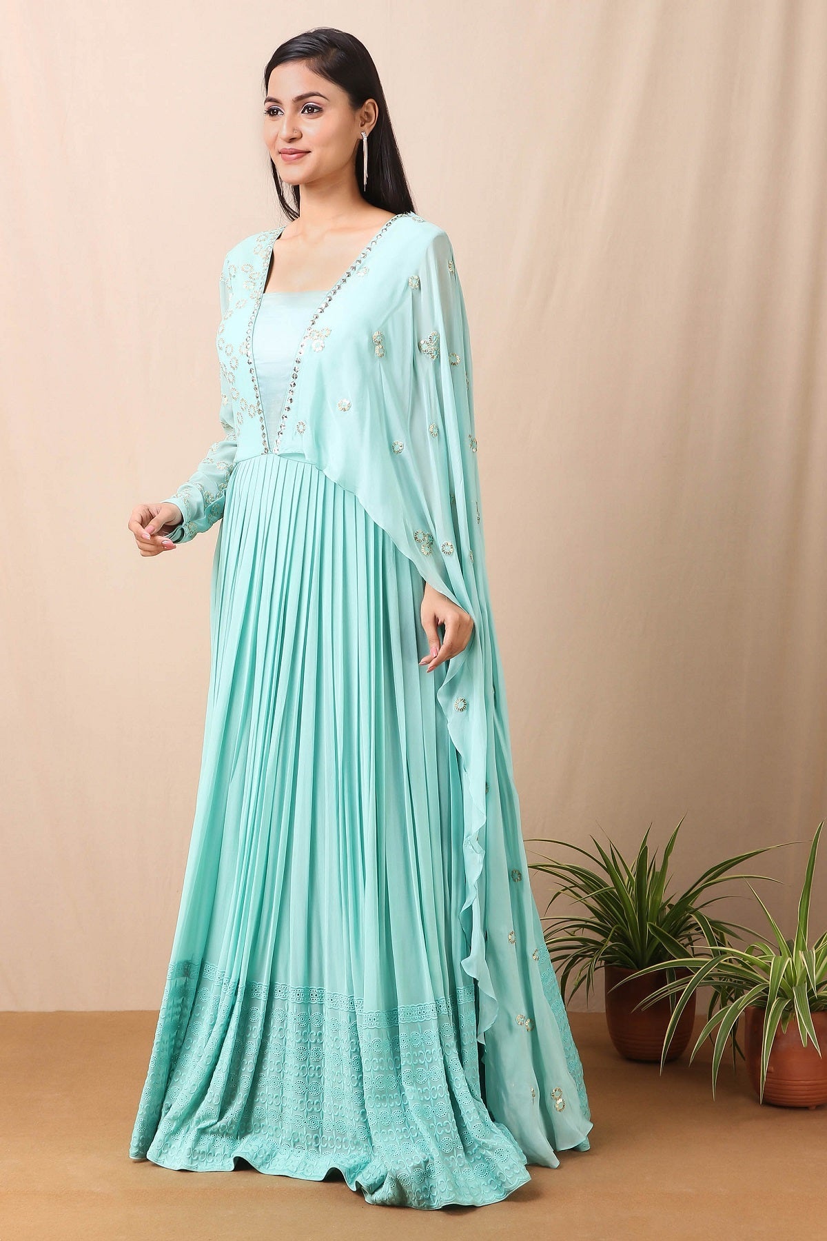 Women Flared Kurta Palazzo Dupatta Designer Anarkali Suit Bollywood Style  Dress | eBay