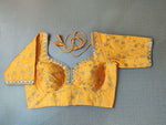 50w229-RO  Mustard Silk Blouse With Embroidery