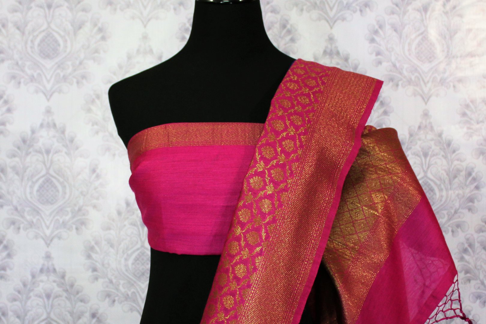 Blue Muga Banarasi sari for online shopping in USA. Pure Elegance fashion store brings an alluring range of exquisite Indian handloom sarees in USA for women. -blouse pallu
