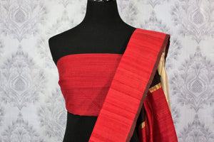 Shop elegant cream tissue Benarasi saree online in USA. Browse through a range of beautiful Indian designer saris in USA at Pure Elegance online store. Shop now.-blouse pallu
