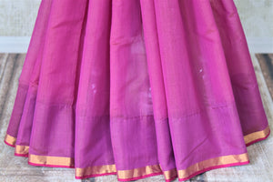 Shop stunning pink cotton silk saree online in USA with weave pallu. Shop handowoven silk sarees, designer saris, linen sarees, embroidered sarees in USA from Pure Elegance Indian saree store in USA.-pleats